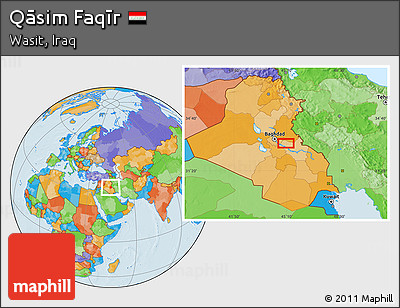Political Location Map of Qāsim Faqīr