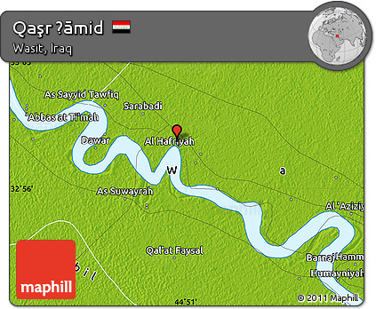 Physical Map of Qaşr Ḩāmid