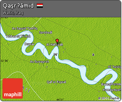 Physical Map of Qaşr Ḩāmid