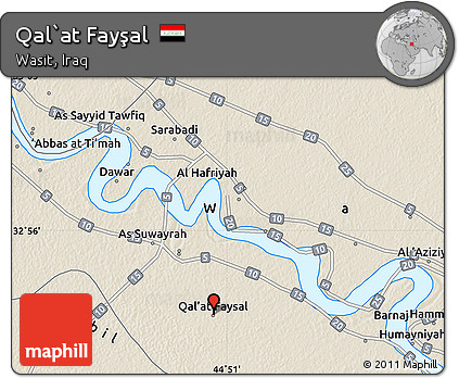Shaded Relief Map of Qal`at Fayşal