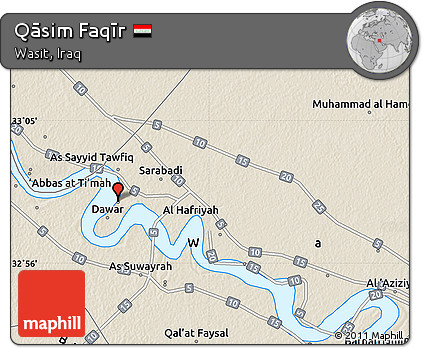 Shaded Relief Map of Qāsim Faqīr