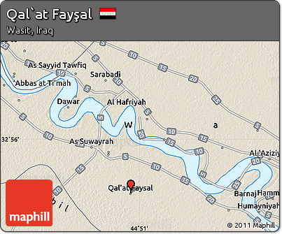 Shaded Relief Map of Qal`at Fayşal