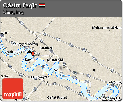 Shaded Relief Map of Qāsim Faqīr