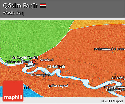 Political Panoramic Map of Qāsim Faqīr