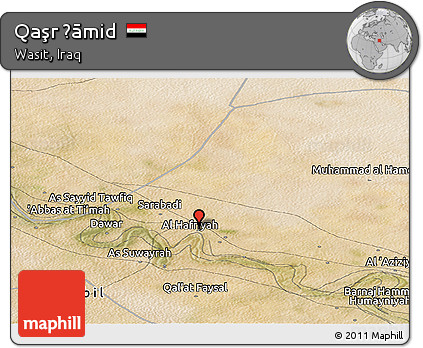 Satellite Panoramic Map of Qaşr Ḩāmid