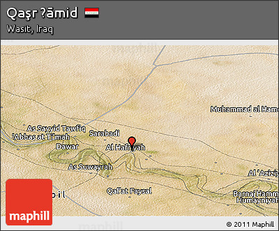 Satellite Panoramic Map of Qaşr Ḩāmid