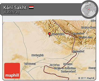 Satellite 3D Map of Kānī Sakht