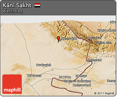 Satellite 3D Map of Kānī Sakht