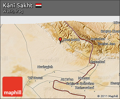 Satellite 3D Map of Kānī Sakht