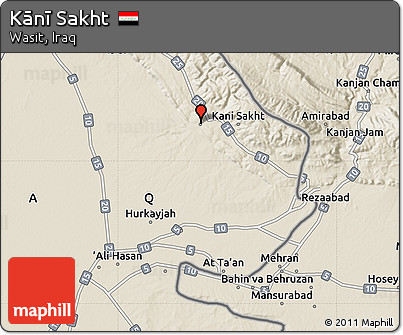 Shaded Relief Map of Kānī Sakht