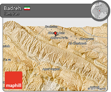 Satellite 3D Map of Badreh