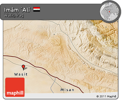 Satellite 3D Map of Imām `Alī