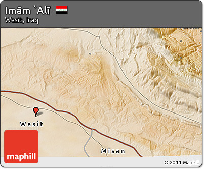 Satellite 3D Map of Imām `Alī
