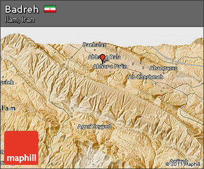 Satellite 3D Map of Badreh