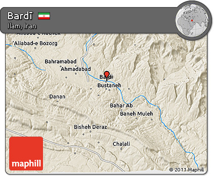 Shaded Relief 3D Map of Bardī