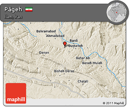 Shaded Relief 3D Map of Pāgeh