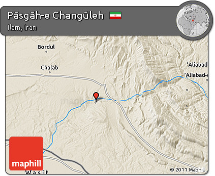Shaded Relief 3D Map of Pāsgāh-e Changūleh