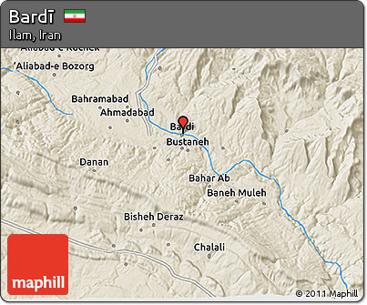 Shaded Relief 3D Map of Bardī