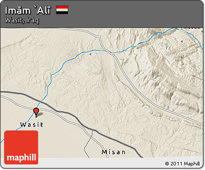 Shaded Relief 3D Map of Imām `Alī