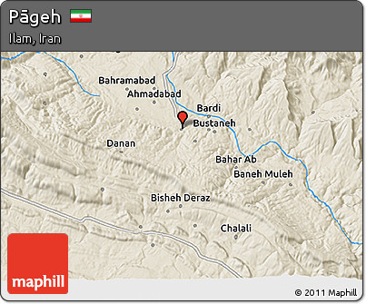 Shaded Relief 3D Map of Pāgeh