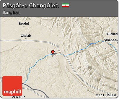 Shaded Relief 3D Map of Pāsgāh-e Changūleh