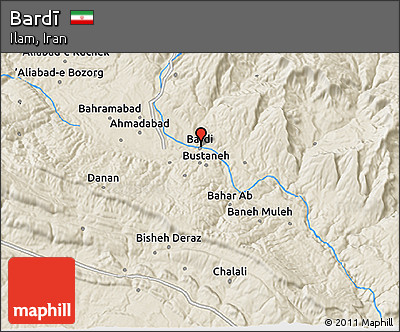 Shaded Relief 3D Map of Bardī