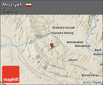 Shaded Relief 3D Map of Mozīyeh