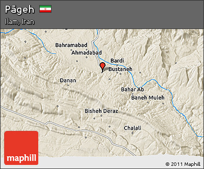 Shaded Relief 3D Map of Pāgeh