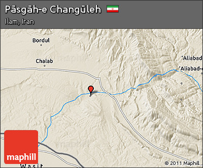 Shaded Relief 3D Map of Pāsgāh-e Changūleh