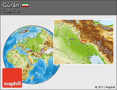 Physical Location Map of Gūrān