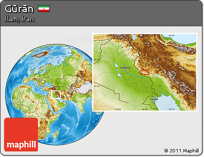 Physical Location Map of Gūrān