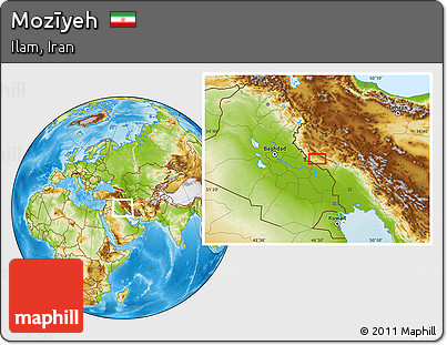 Physical Location Map of Mozīyeh