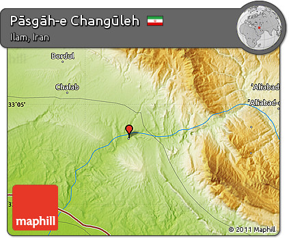 Physical Map of Pāsgāh-e Changūleh
