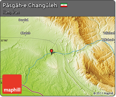 Physical Map of Pāsgāh-e Changūleh