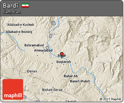 Shaded Relief Map of Bardī