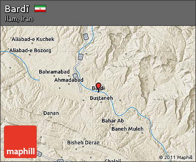 Shaded Relief Map of Bardī