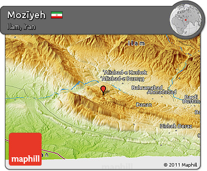 Physical Panoramic Map of Mozīyeh