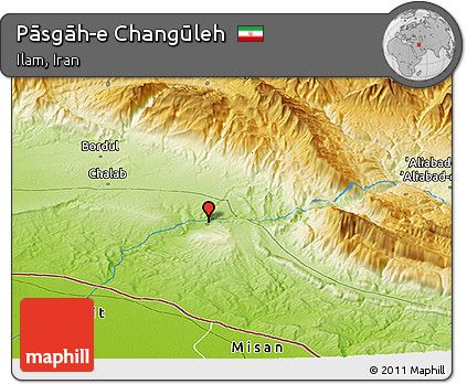 Physical Panoramic Map of Pāsgāh-e Changūleh