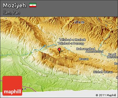 Physical Panoramic Map of Mozīyeh