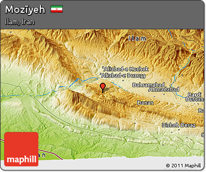 Physical Panoramic Map of Mozīyeh