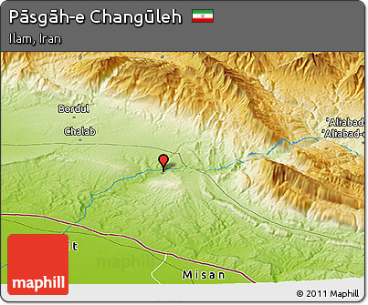 Physical Panoramic Map of Pāsgāh-e Changūleh