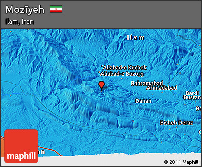 Political Panoramic Map of Mozīyeh