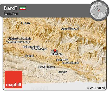 Satellite Panoramic Map of Bardī