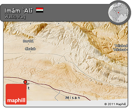 Satellite Panoramic Map of Imām `Alī