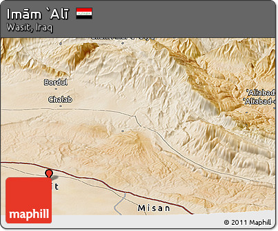 Satellite Panoramic Map of Imām `Alī