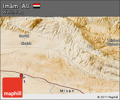 Satellite Panoramic Map of Imām `Alī
