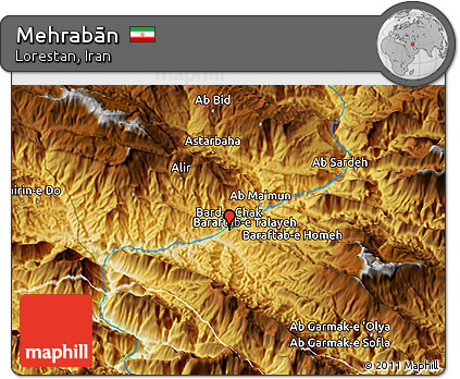 Physical 3D Map of Mehrabān