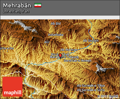 Physical 3D Map of Mehrabān