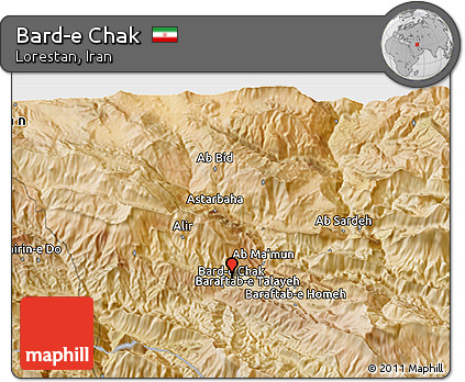 Satellite 3D Map of Bard-e Chak