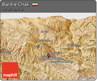 Satellite 3D Map of Bard-e Chak